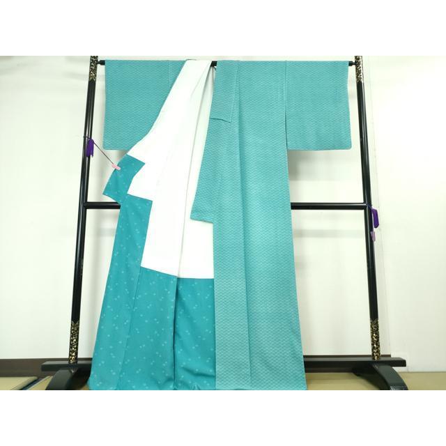 平和屋本店□極上 人間国宝 小宮康孝 江戸小紋 菊菱 浅葱色地 逸品 未