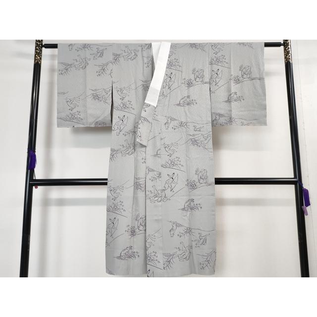 平和屋本店□上質な長襦袢 無双仕立て 鳥獣戯画 逸品 未使用