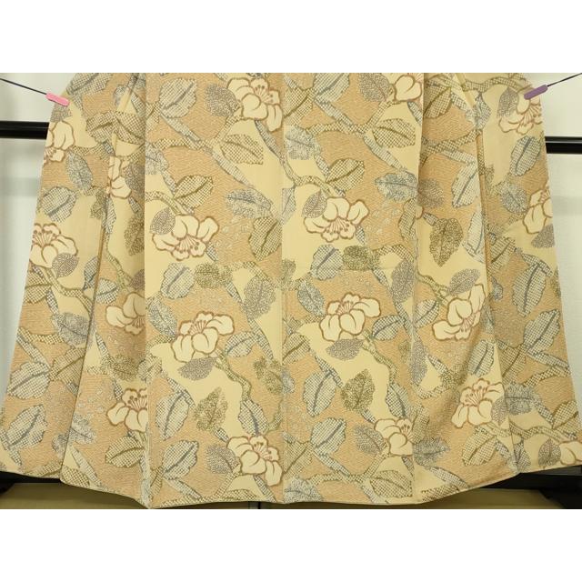 平和屋本店●極上　小紋　枝花文　暈し染め　金彩　逸品　未使用　CYAA4476s6 平和屋本店□極上 摺型友禅 京都 多ち花 小紋 枝花文 鬼しぼ縮緬 逸品