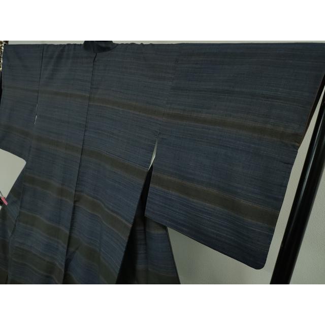 平和屋本店■希少　郡上紬　草木染　訪問着　横段文　高島屋扱い　逸品　DZAA4687kh5 平和屋本店□希少 郡上紬 草木染 訪問着 横段文 高島屋扱い 逸品