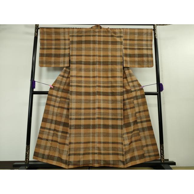 平和屋本店■極上　郡上紬　草木染　格子　逸品　DZAA4710kh5 平和屋本店□極上 郡上紬 草木染 格子 逸品 DZAA4710kh5 : 平和屋
