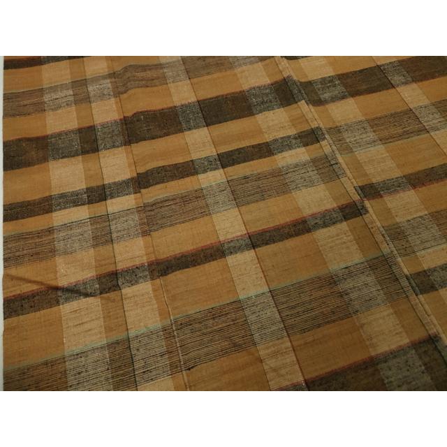 平和屋本店□極上 郡上紬 草木染 格子 逸品 DZAA4710kh5 : 平和屋