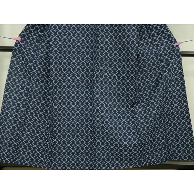 平和屋本店□極上 弓浜絣 単衣 松皮菱 綿 証紙付き 逸品 DZAA4972kh5