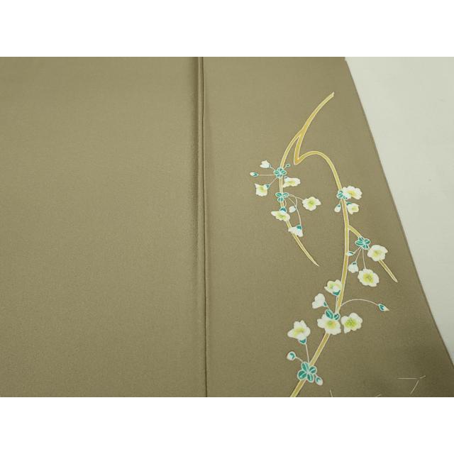 平和屋着物●本加賀友禅作家　由水煌人　訪問着　枝花文　正絹　逸品　DABD1828ps 平和屋本店□極上 本加賀友禅作家 由水煌人 訪問着 枝花文 灰汁色地