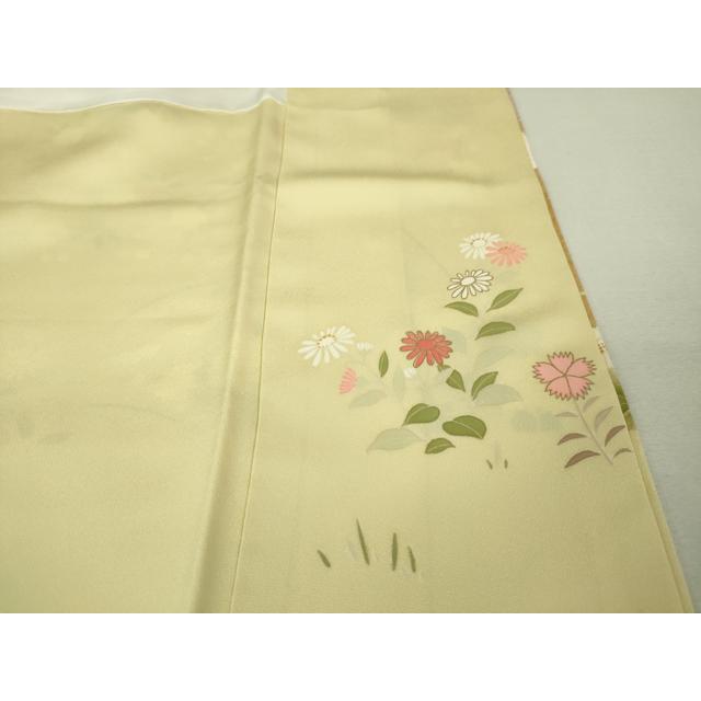平和屋本店□極上 訪問着 四季花文 女郎花色地 金彩 逸品 未