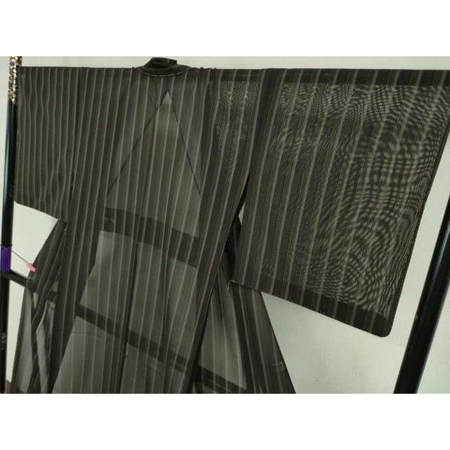 平和屋本店□希少 夏物 本場黄八丈 黒八丈 夏黄八 紗紬 間道 逸品 未
