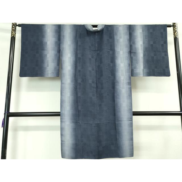 平和屋本店■極上　道中着　スリーシーズン　春夏秋　塵除け　ロング丈　市松地紋　暈し染め　逸品　DZAA5905kh5_1