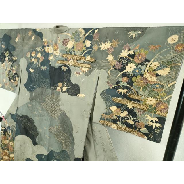 平和屋本店□極上 中国三大刺繍 スワトウ刺繍 汕頭刺繍 訪問着 吉祥花