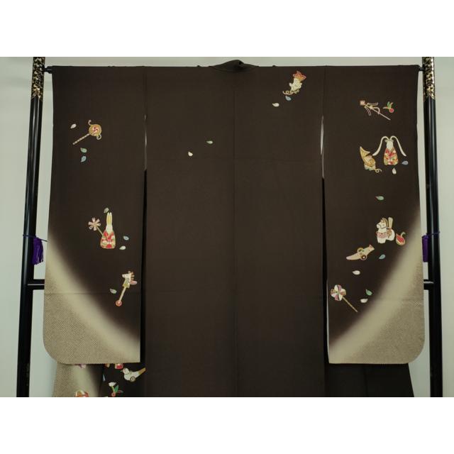 平和屋着物●世界的人形師　辻村寿三郎　ジュサブロー　小紋　幾何学文様　正絹　逸品　AABH3347ck 平和屋着物○世界的人形師 辻村寿三郎 ジュサブロー 小紋 幾何学文様