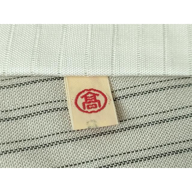 平和屋本店■極上　夏物　駒上布　夏柿渋　縞　柿渋工房　粋渋庵　桜鼠色地　高島屋扱い　証紙付き　逸品　DZAA6337kh5 平和屋本店□極上 夏物 駒上布 夏柿渋 縞 柿渋工房 粋渋庵 桜鼠色地