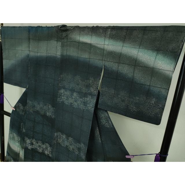平和屋本店●極上　織の宝石・ダイヤモンドカット 佐波理綴 訪問着 お召地 花唐草文 暈し染め 銀糸 まるやま扱い 逸品 未使用　DZAA6657kh6_2