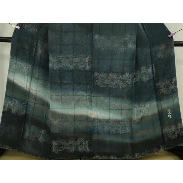 平和屋本店●極上　織の宝石・ダイヤモンドカット 佐波理綴 訪問着 お召地 花唐草文 暈し染め 銀糸 まるやま扱い 逸品 未使用　DZAA6657kh6_3
