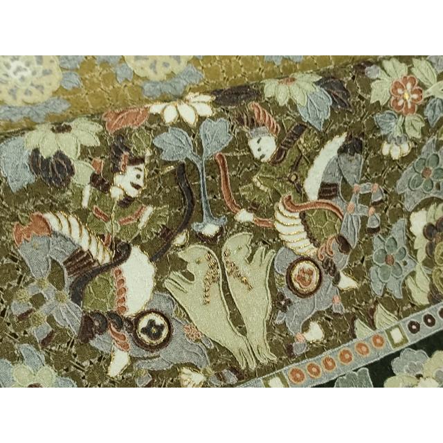 平和屋本店□極上 中国三大刺繍 スワトウ刺繍 汕頭刺繍 訪問着 双鳥正