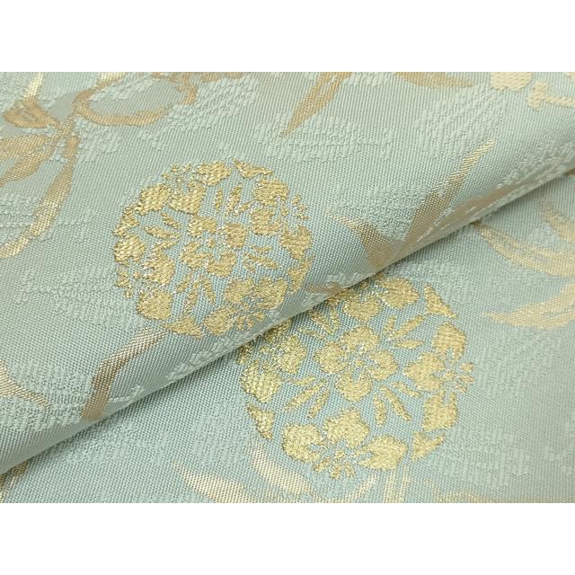 平和屋着物□極上 六通柄 本袋帯 唐織 花鳥文 金糸 薄雲鼠色地 高島屋