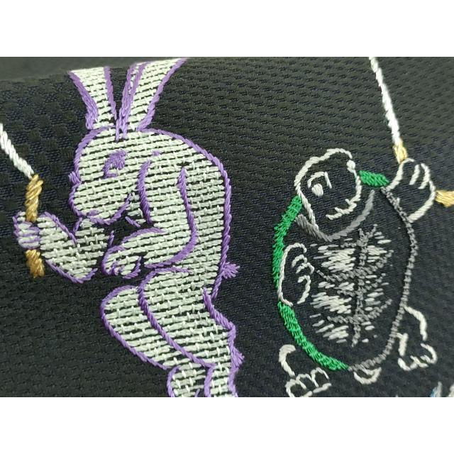 平和屋着物□極上 太鼓柄袋帯 総刺繍 鳥獣戯画 銀糸 逸品 DZAA7227kh5
