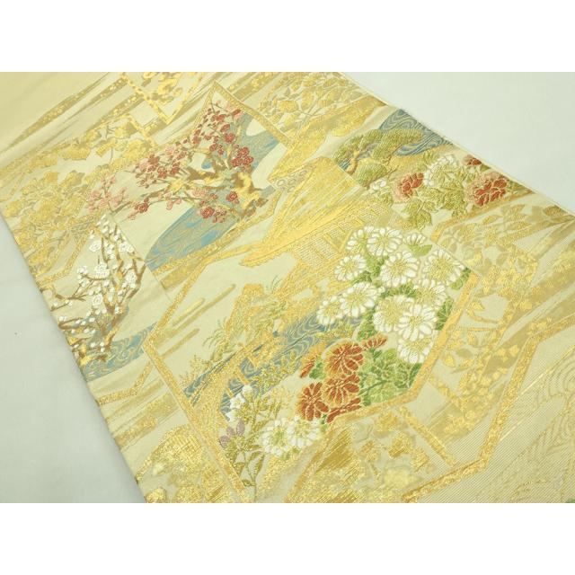 平和屋本店□極上 西陣 川島織物 六通柄 本袋帯 錦帯 唐織