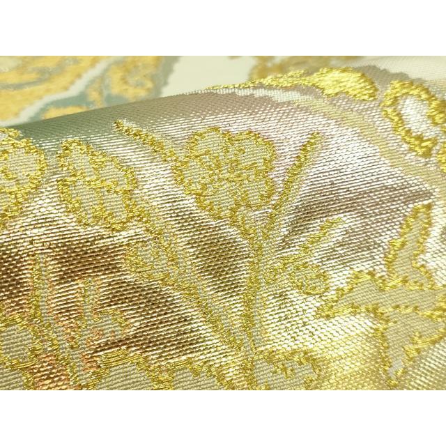 平和屋本店○最高級 龍村平蔵製 六通柄 本袋帯 金銀木下裂 金銀糸 逸品