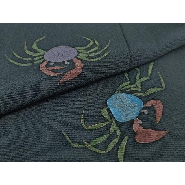 平和屋本店■極上　男性　世界的人形師　辻村寿三郎　ジュサブロー　訪問着　刺繍　蟹　カニ　金彩　逸品　DZAA7566kh5 平和屋本店□極上 男性 世界的人形師 辻村寿三郎 ジュサブロー 訪問着