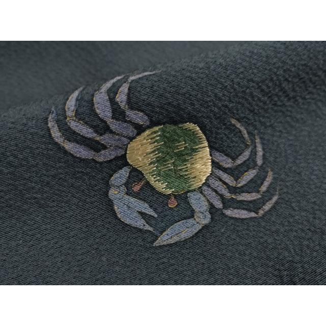 平和屋本店■極上　男性　世界的人形師　辻村寿三郎　ジュサブロー　訪問着　刺繍　蟹　カニ　金彩　逸品　DZAA7566kh5 平和屋本店□極上 男性 世界的人形師 辻村寿三郎 ジュサブロー 訪問着