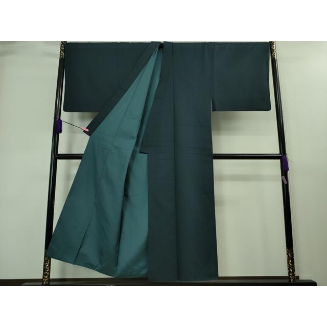 平和屋本店□極上 男性 お召 アンサンブル キングサイズ 長羽織 着物  