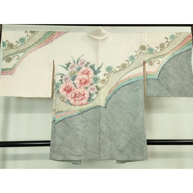 平和屋着物■極上　名門　藤娘きぬたや・総絞り　羽織　草花文　逸品　DZAA7697kh5 平和屋着物□極上 名門 藤娘きぬたや・総絞り 羽織 草花文 逸品