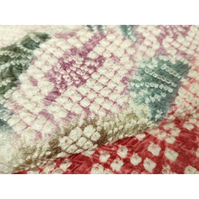 平和屋着物□極上 名門 藤娘きぬたや・総絞り 羽織 草花文 逸品