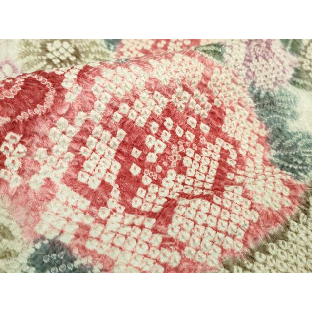 平和屋着物□極上 名門 藤娘きぬたや・総絞り 羽織 草花文 逸品