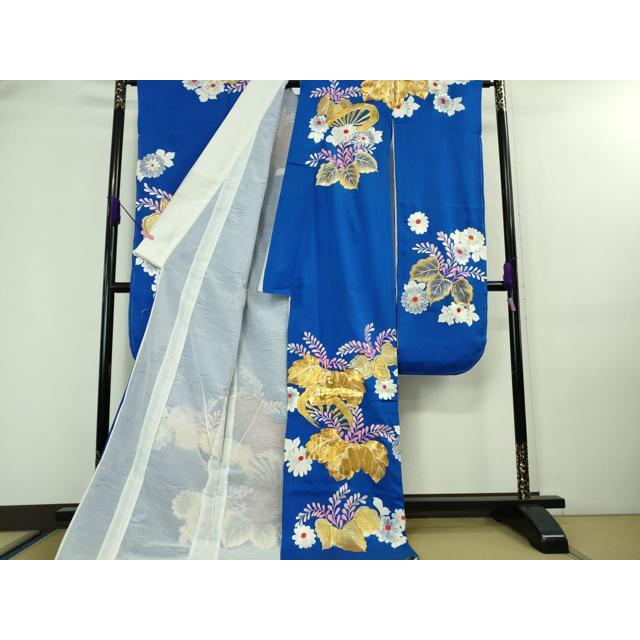 平和屋着物＊夏物　オーガンジー　小振袖　刺繍　銀糸　洗える着物　AABB0619st 平和屋着物○小振袖 二尺袖 舞花文 銀彩 洗える着物 AABG4467fy : 平和