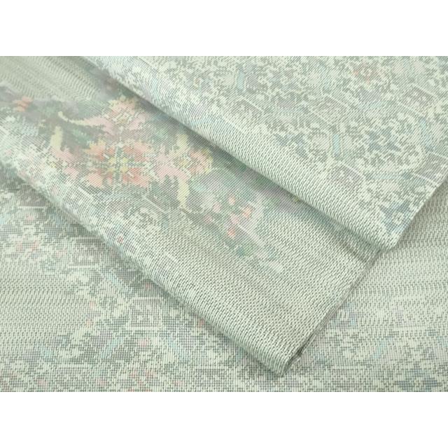 平和屋着物□極上 本場大島紬 白大島 単衣 総絣 道長花文 逸品 未使用