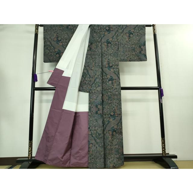 平和屋着物□極上 都喜ヱ門 本場大島紬 道長名物裂 切嵌