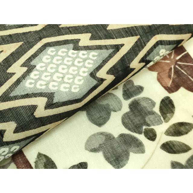 平和屋本店□極上 夏物 摺型友禅 京都 多ち花 九寸名古屋帯 生紬地