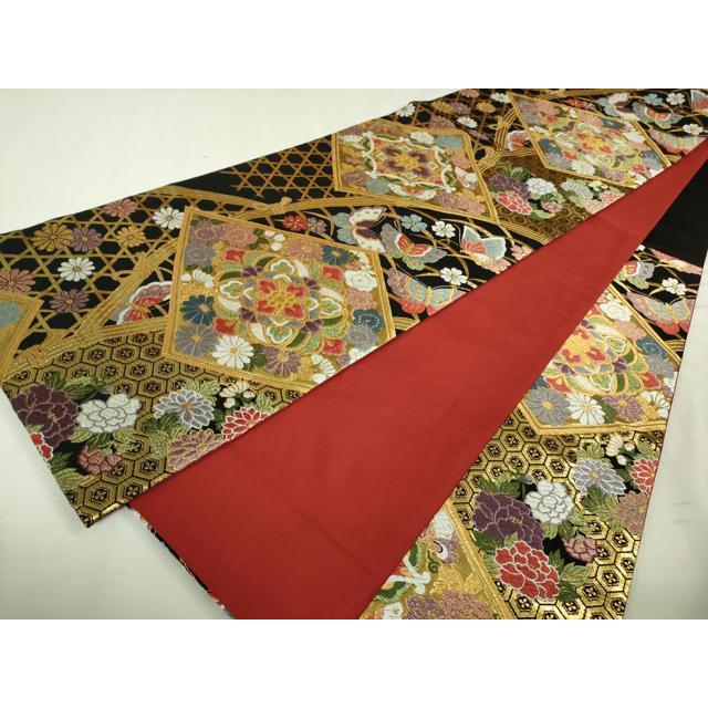 平和屋本店□極上 振袖・長襦袢(無双仕立て・半衿刺繍)・袋帯セット 総