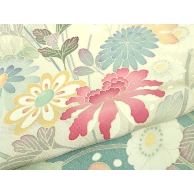 平和屋着物●訪問着　友禅　枝花文　暈し染め　正絹　逸品　AABF5432fy 平和屋本店□極上 本加賀友禅作家 茶谷孝志 訪問着 枝花文 暈し染め 砥