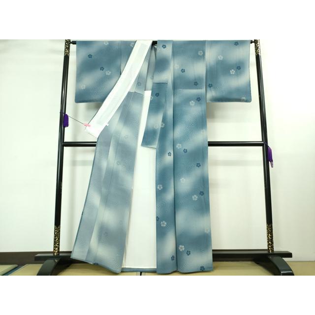 平和屋本店□極上 夏物 池田重子コレクション 小紋 絽縮緬 流水花文 暈