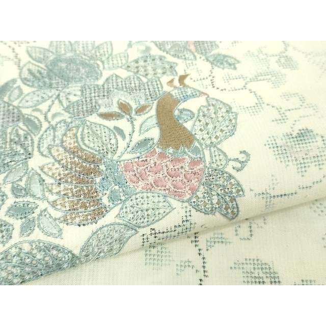 平和屋本店■極上　名門 藤娘きぬたや 藤娘大島しぼり　本場大島紬　スワトウ刺繍　恵大島　白恵泥　7マルキ　証紙付き　逸品　DZAA8548kh5 平和屋本店□極上 名門 藤娘きぬたや 藤娘大島しぼり 本場大島紬