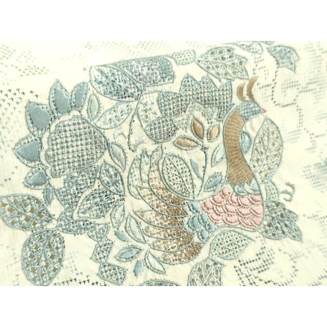 平和屋本店■極上　名門 藤娘きぬたや 藤娘大島しぼり　本場大島紬　スワトウ刺繍　恵大島　白恵泥　7マルキ　証紙付き　逸品　DZAA8548kh5 平和屋本店□極上 名門 藤娘きぬたや 藤娘大島しぼり 本場大島紬