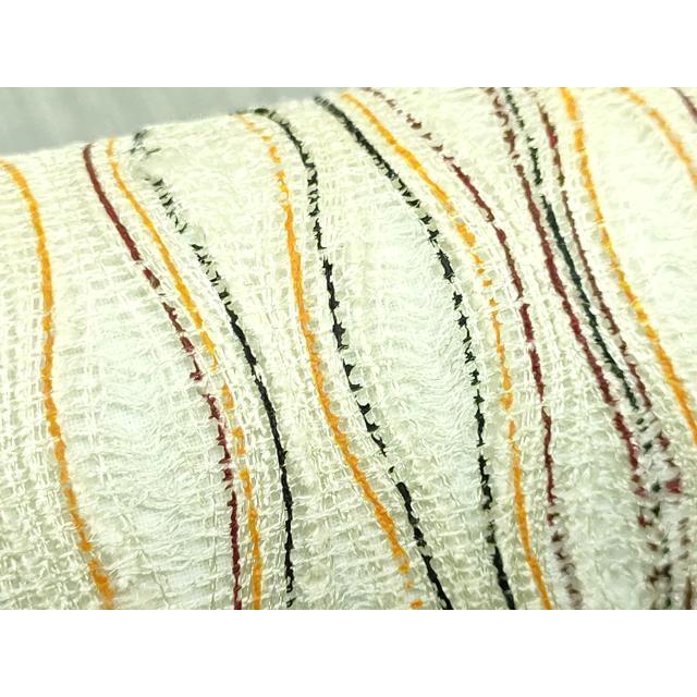 平和屋着物＊夏物　六通柄　本袋帯　枝葉舟文　金糸　正絹　逸品　DABB3789cm 平和屋着物□極上 夏物 十日町 名門青柳謹製 櫛引織 六通柄袋帯 逸品