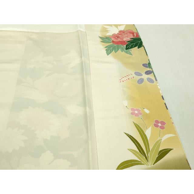 平和屋本店□極上 創業460年・千總 振袖 駒刺繍 吉祥花文 蜂蜜色地 暈