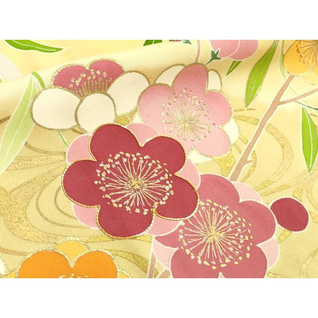 平和屋本店□極上 創業460年・千總 振袖 駒刺繍 吉祥花文 蜂蜜色地 暈