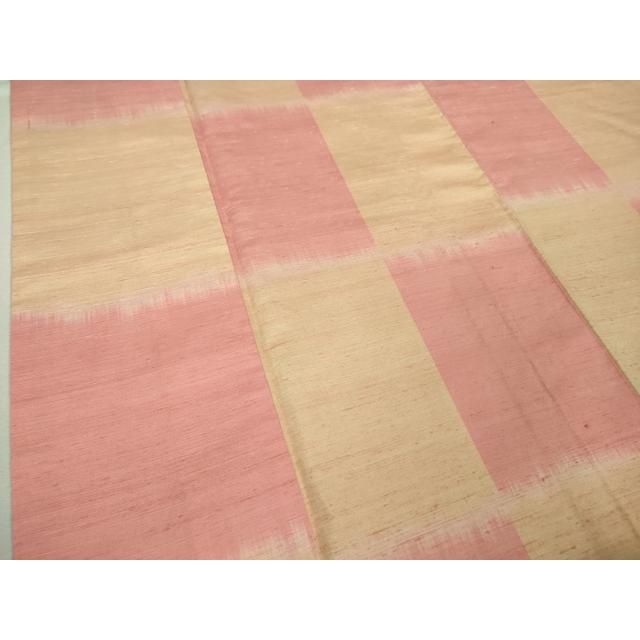 平和屋本店□極上 紅花紬 米沢 新田秀次 紅花染 市松文様 ロング丈