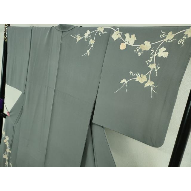 平和屋本店□極上 本加賀友禅作家 由水煌人 訪問着 蔦の葉 鬼灯 御召御