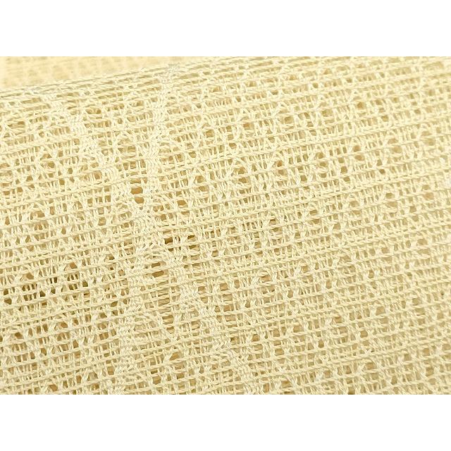 平和屋本店■最高級　夏物　人間国宝　北村武資　羅　八寸名古屋帯　菱　卵色地　逸品　未使用　DZAA8777kh5