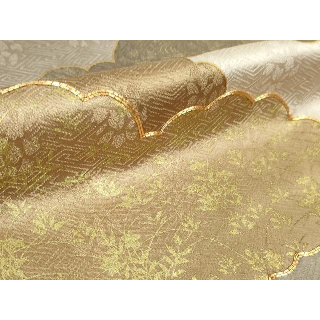 平和屋本店■極上　皇室献上作家　藤井寛　訪問着　駒刺繍　雲重ね　薄柿色地　金彩　さが美扱い　逸品　DZAA8856kh5 平和屋本店□極上 皇室献上作家 藤井寛 訪問着 駒刺繍 雲重ね 薄柿色地