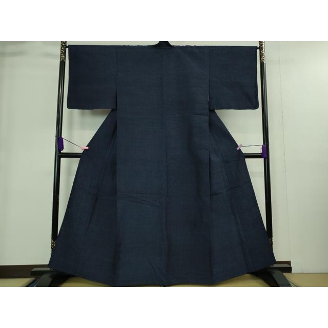 平和屋着物■極上　本場結城紬　重要無形文化財　単衣　色無地　枯色　逸品　未使用　DZAA9658kh5 平和屋着物□極上 本場結城紬 重要無形文化財 単衣 色無地 濃藍色 証紙