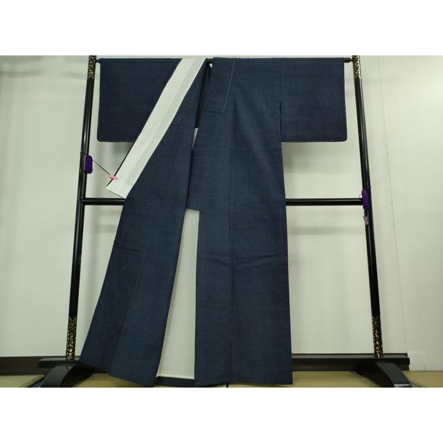 平和屋着物■極上　本場結城紬　重要無形文化財　単衣　色無地　枯色　逸品　未使用　DZAA9658kh5 平和屋着物□極上 本場結城紬 重要無形文化財 単衣 色無地 濃藍色 証紙