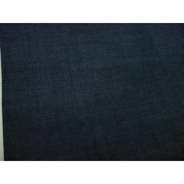 平和屋着物□極上 本場結城紬 重要無形文化財 単衣 色無地 濃藍色 証紙