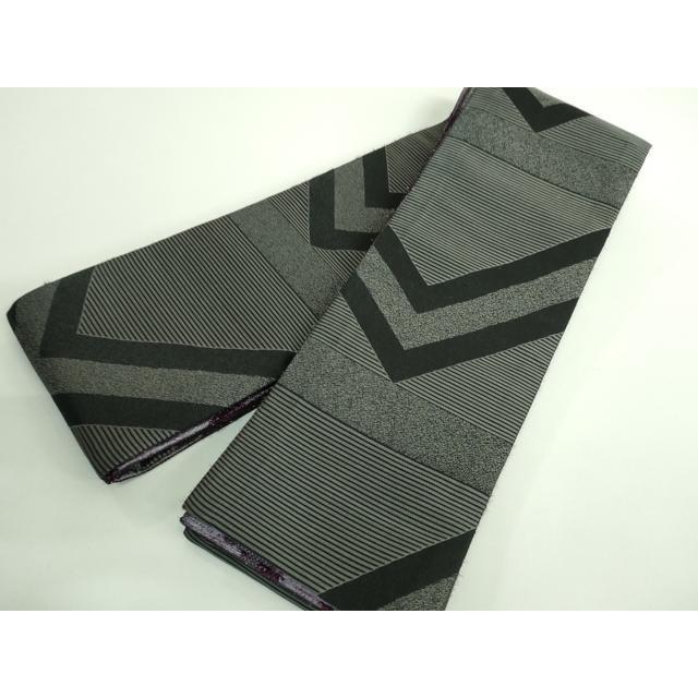 平和屋着物□極上 キモノデザイナー 斉藤上太郎 両面 半幅帯 枝花文