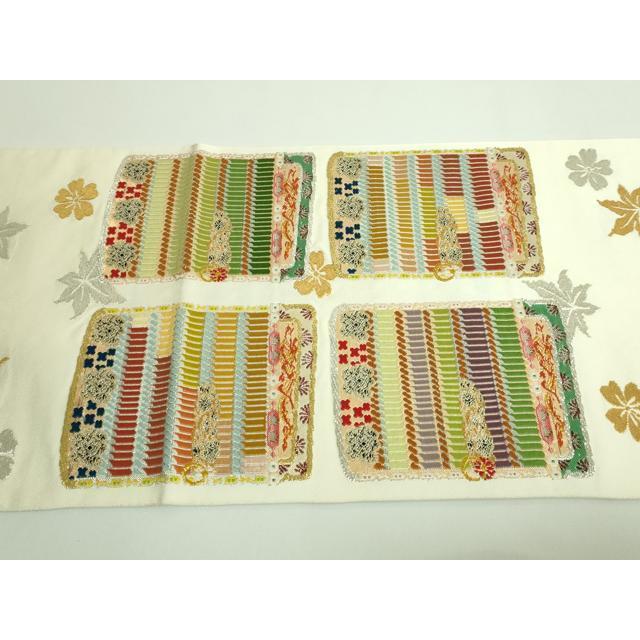 平和屋本店□極上 太鼓柄 本袋帯 龍村平蔵柄 威毛錦 金銀糸 逸品