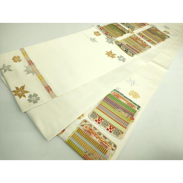 平和屋着物●極上　太鼓柄袋帯　髭紬　絞り　犬　逸品　DZAB5512kh6 平和屋本店□極上 太鼓柄 本袋帯 龍村平蔵柄 威毛錦 金銀糸 逸品