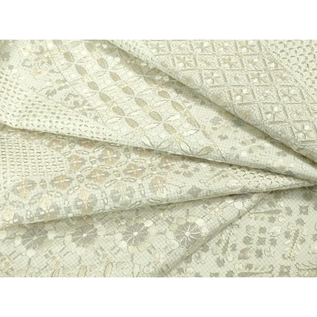 平和屋本店□極上 中国三大刺繍 スワトウ刺繍 汕頭刺繍 総刺繍 本場縞